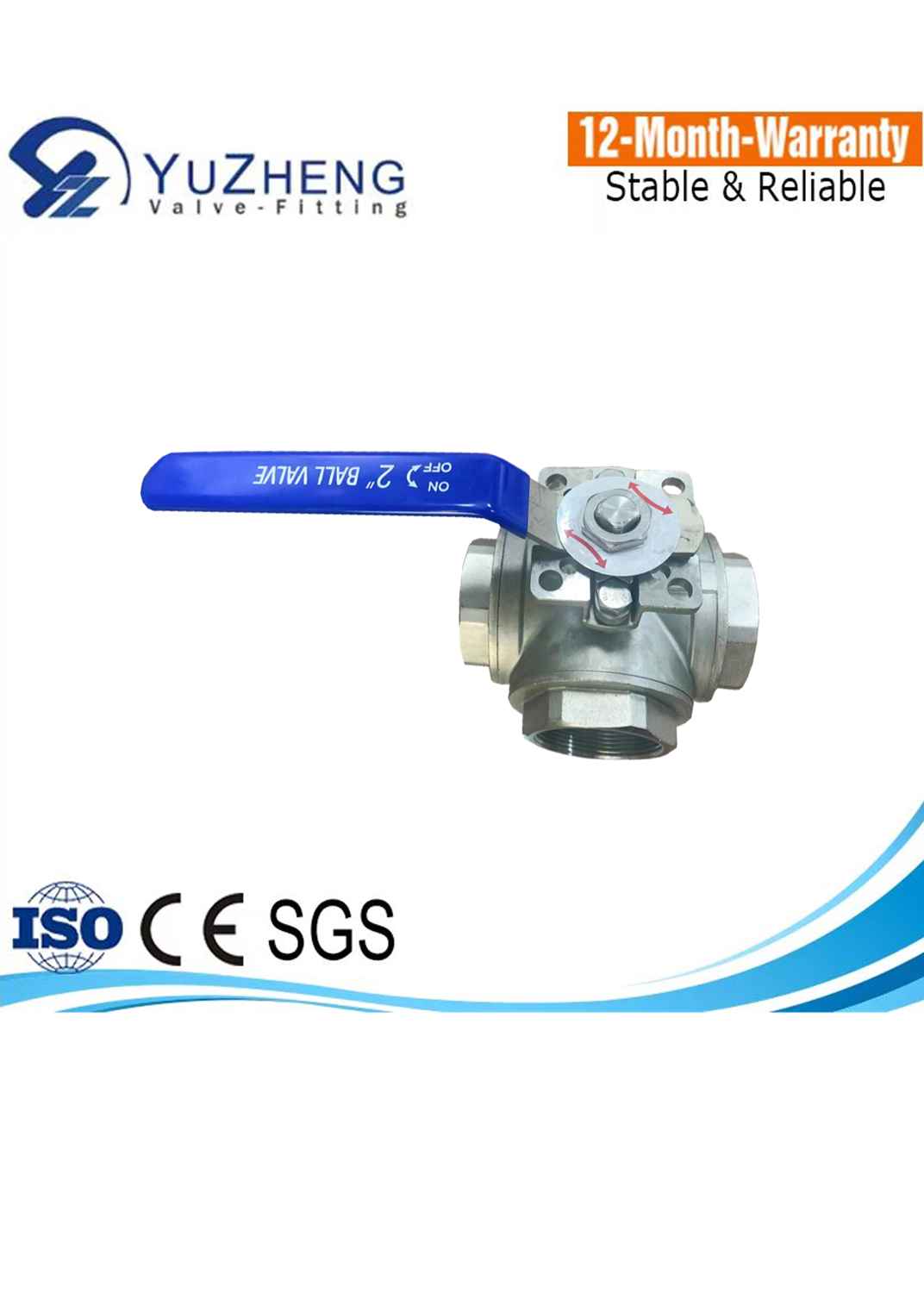 4-WAY BALL VALVE WITH HIGH MOUNTING PAD