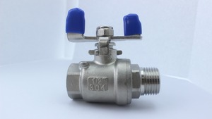 2 Pc Ball Valve Thread M/F with Butterfly Handle