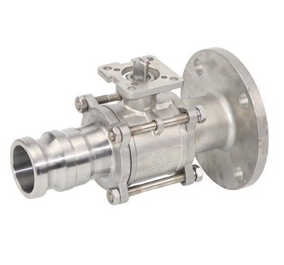 3PC Stainless Steel Quick Joint Flange Ball Valve With Pad