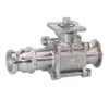 3PC Stainless Steel Quick Joint Clamp Ball Valve With Pad