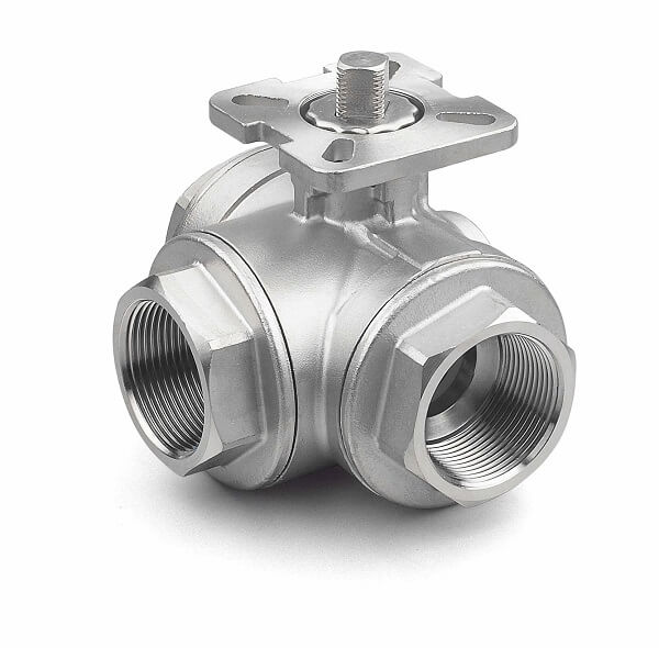 3Way Stainless Steel Ball Valve with Mounting Pad Group